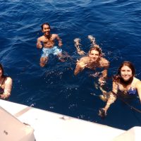 Team Building- Offshore Sailing Academy students taking a swim in the deep blue Indian ocean